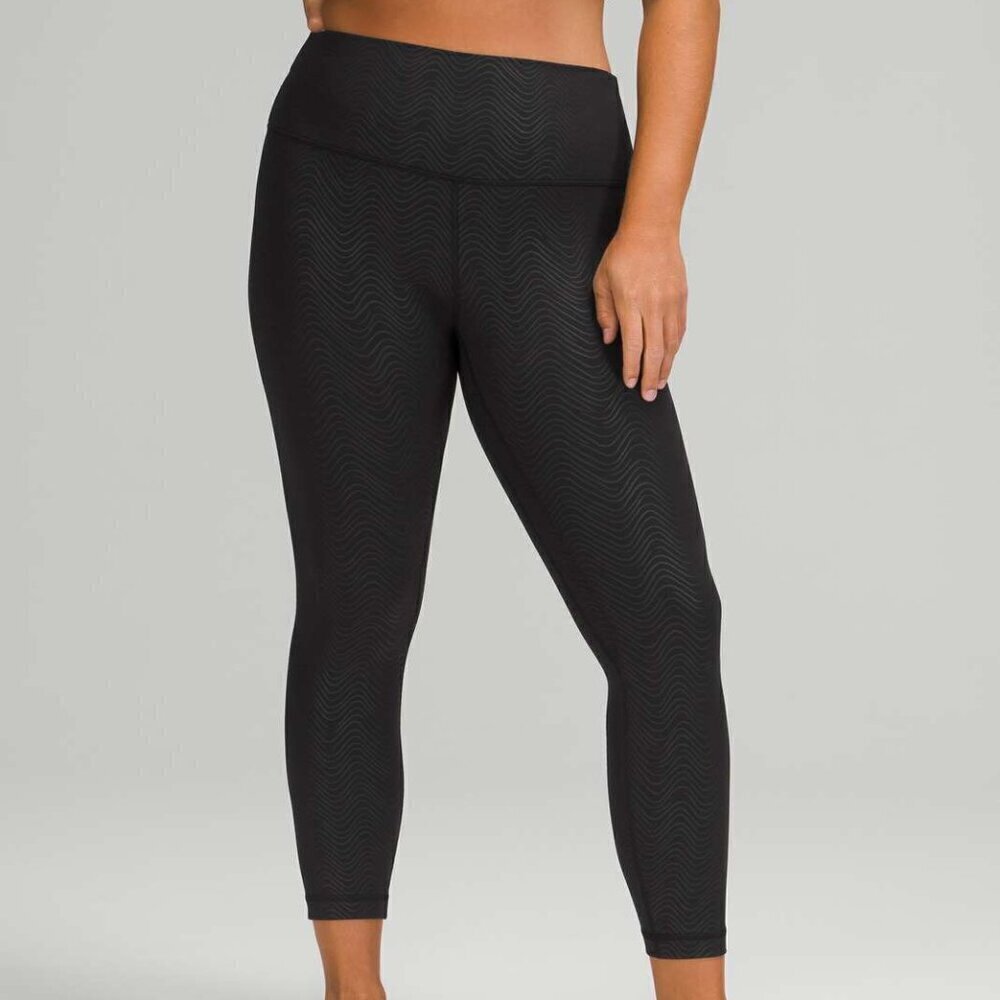 Lululemon Align High-Rise Pant 25" - 12 Aqueous Emboss Black